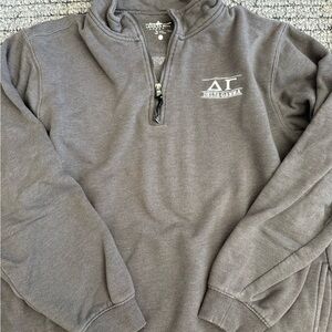 Delta Gamma Gray Embroidered Quarter-Zip Sweater